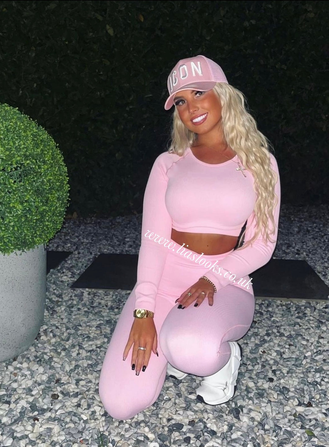 Baby Pink Ribbed Lounge Set (PREMIUM COLLECTION)
